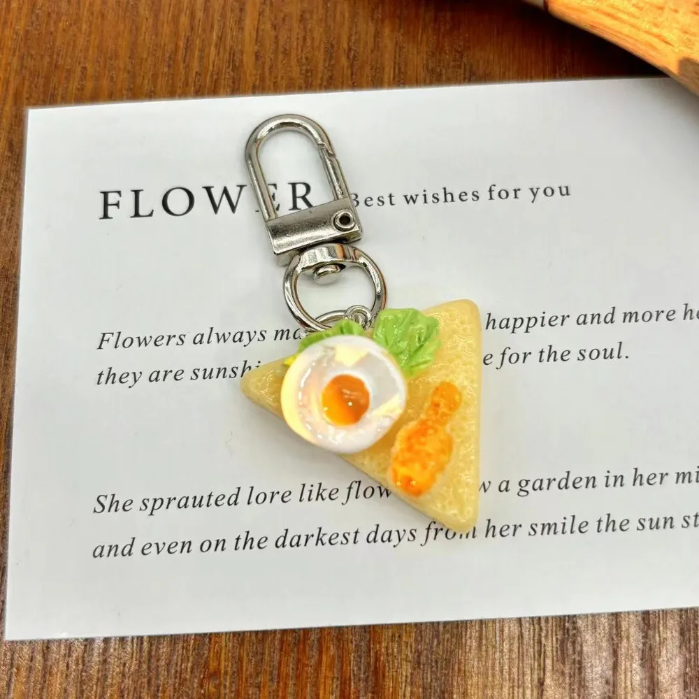 Funny Bag Pendant Simulation Food Keychain Car Keychains Bread Food Series Pendant Charms Cute Burger Keychain Student