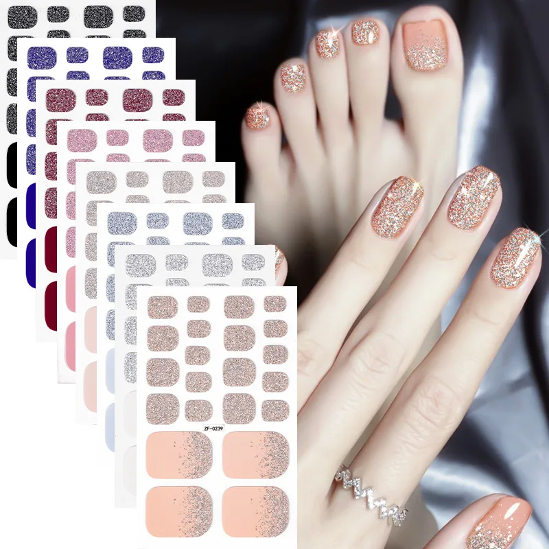 

Cross-border European and American nail stickers, foot stickers, waterproof and sweat-proof gradual change, scallion powder nail