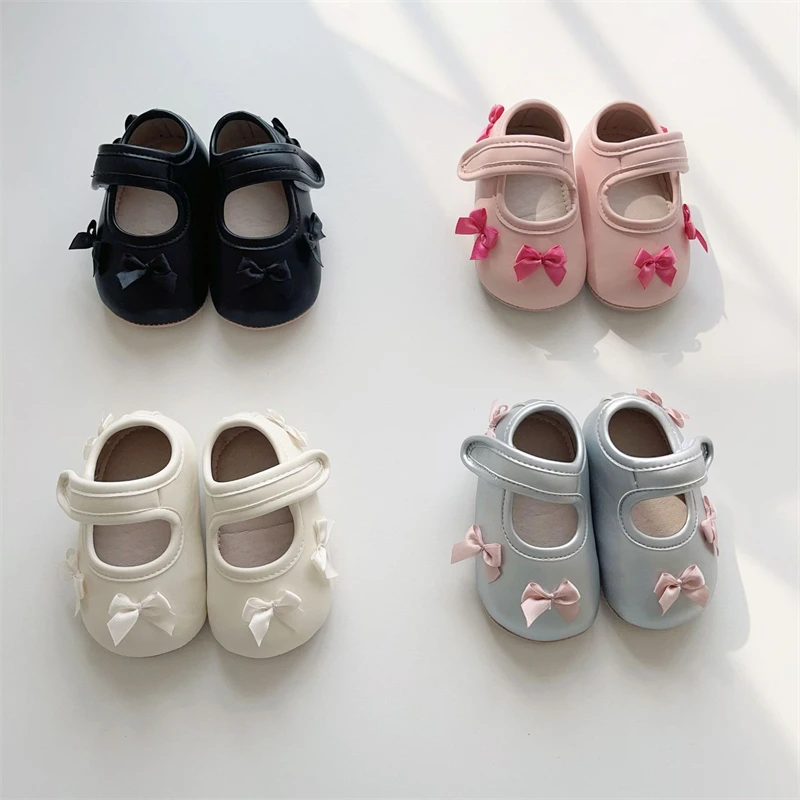 

Spring Autumn Baby Girls Walking Shoes Newborn Shoes Infant Birthday Gift Comfortable Soft Soled Toddler Kids Bow Princess Shoes