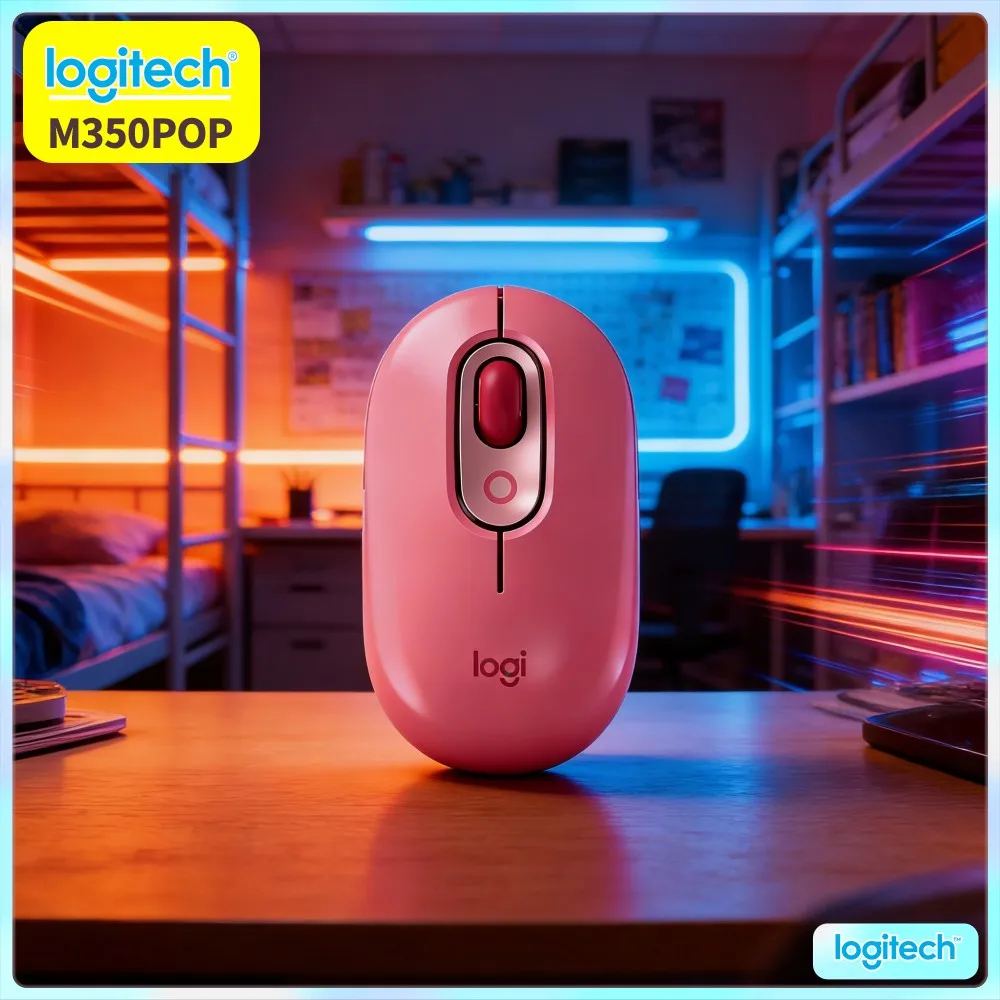 Eco-Friendly Logitech M350 POP Mouse Recycled Plastic Silent Scroll Multi-Device Mac PC Tablet Office Use
