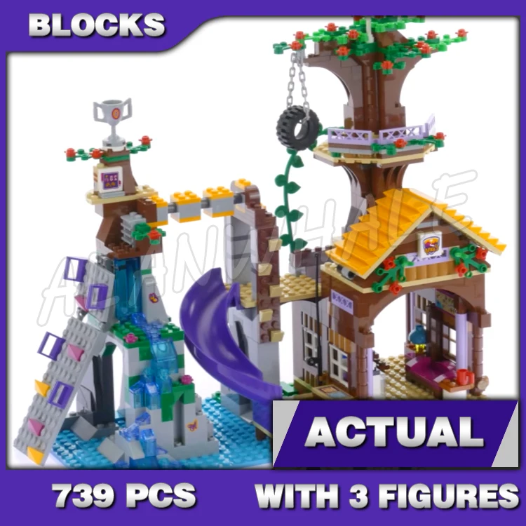 739pcs Friends Adventure Camp Jungle Forest Tree House 10497 Model Building Bricks Blocks Emma Sets girls Compatible with