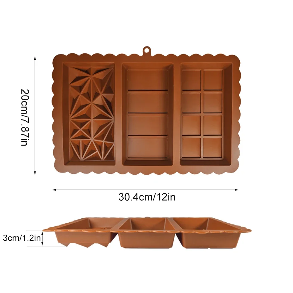 قالب شوكولاتة عميق 1 بوصة - قالب سميك من السيليكون الفستق على طراز دبي للألواح المحشوة قالب حلوى كبير للتعبئة #2