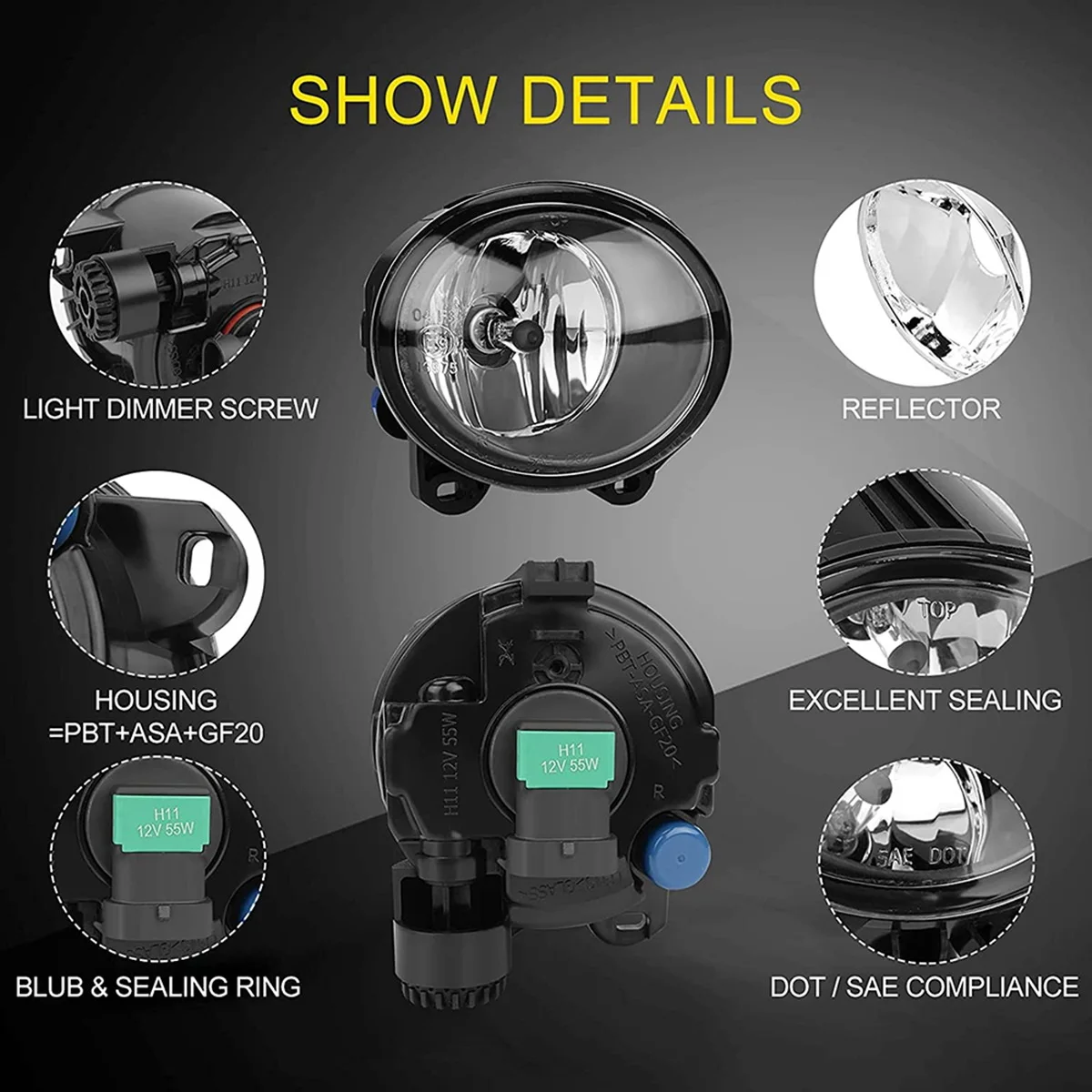 

Front Bumper Driving Lamp Fog Light for BMW- 2 3 5 Series E92 E93 F07 Main in Car Light