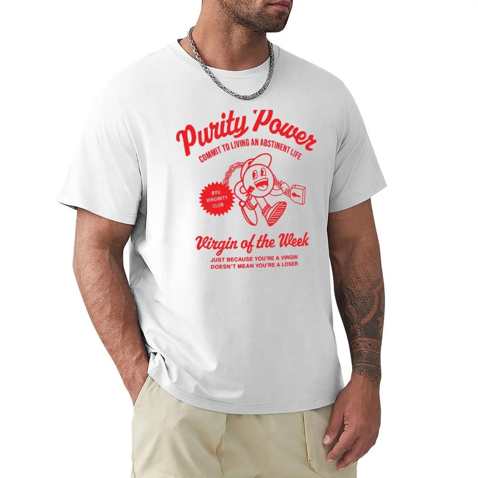 Virginity Purity Power Virgin Not Loser Encourage Virgin of The Week T-Shirt boys t shirts T-shirt short T-shirt men