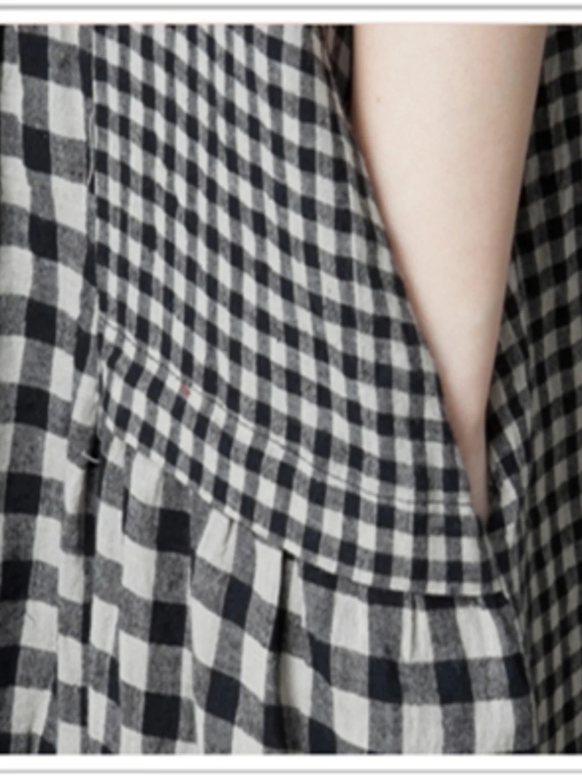 Lâche coréenne Sle femmes Dr été nouveau Faion Patchwork coton lin Plaid ort Sve Long Dr décontracté trajet