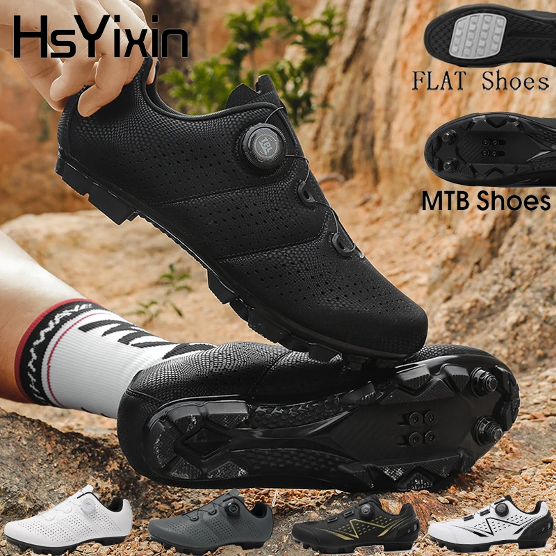 

Cycling Shoes HsYixin MTB Road Bike Men's Racing Race Self-locking Speed Bike Sneakers Women's Spd Non-slip Flat Riding Shoes