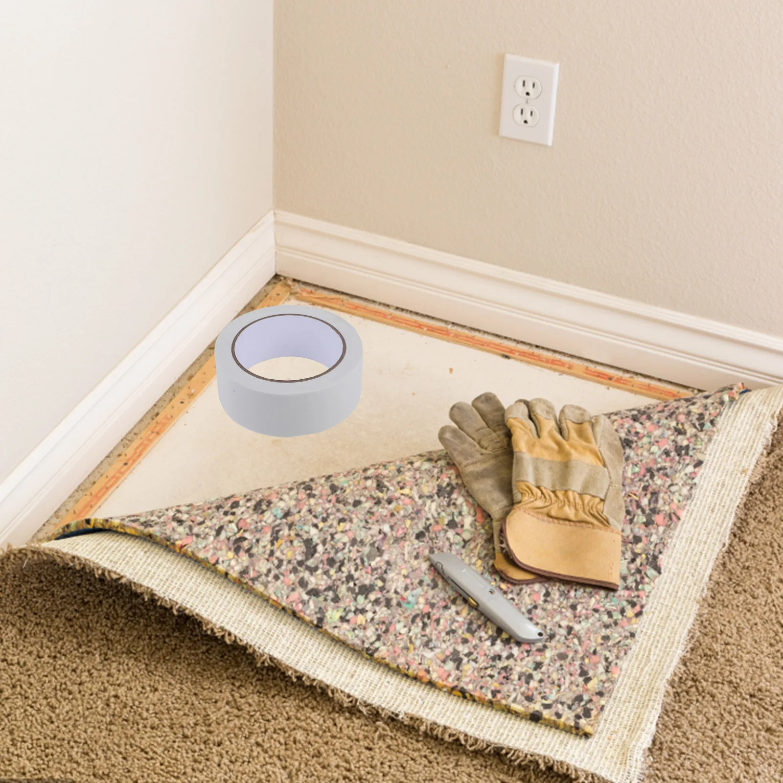 

1pcs 1 Roll Heavy Duty Cloth Tape Waterproof Mesh Adhesive For Carpet Fixing Wedding Display Floor Decoration White Ducting Tape