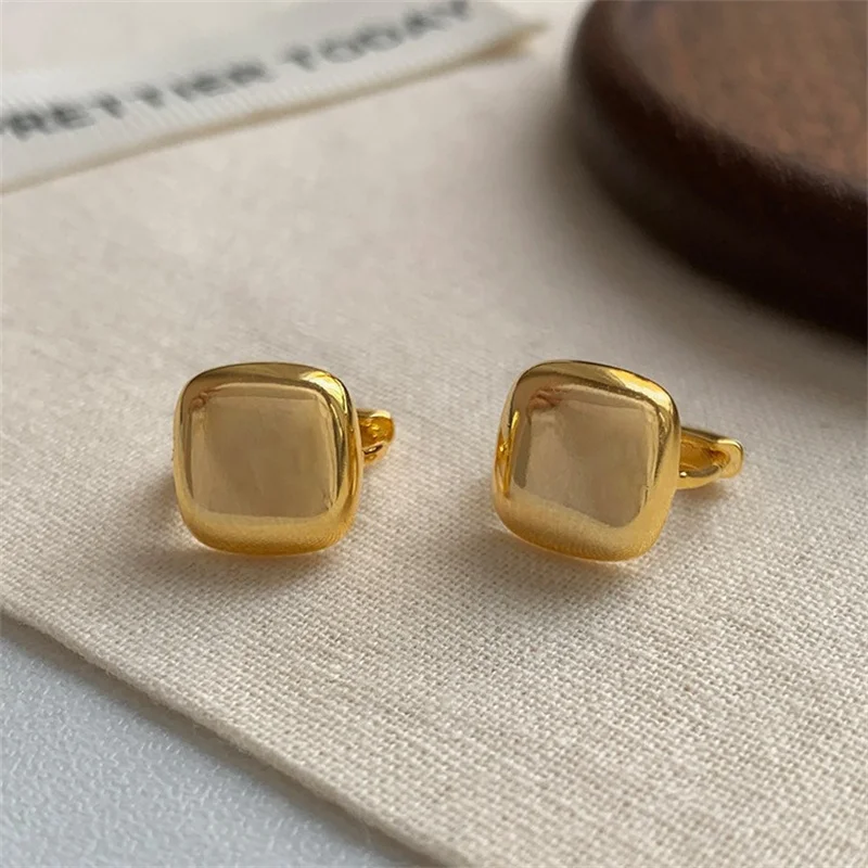 Trendy Gold Plated Square Stud Earrings For Women Girls Valentine's Day Popular Jewelry Gift E1740
