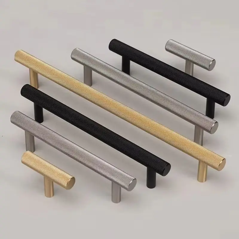 10PCS Solid Brass Knurled T-Bar Furniture Pulls Handle Drawer Knobs Cupboard Wardrobe Closet Dresser Bookcase Cabinet Pulls Pens