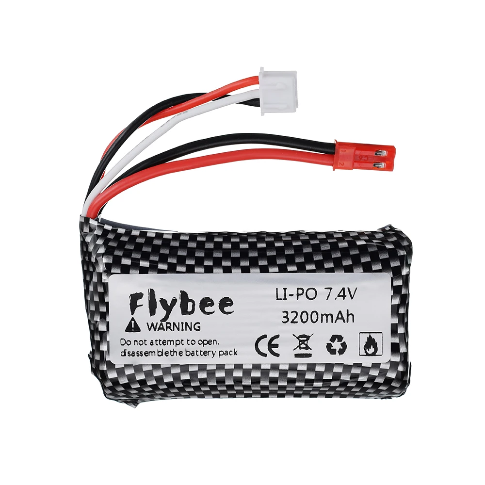 Batería de iones de litio con juego de cargador, 7,4 V, 3200mAH, 25C, 18650, para helicóptero, coche, tanque, barcos, pistolas, juguetes, 2S, 7,4 V