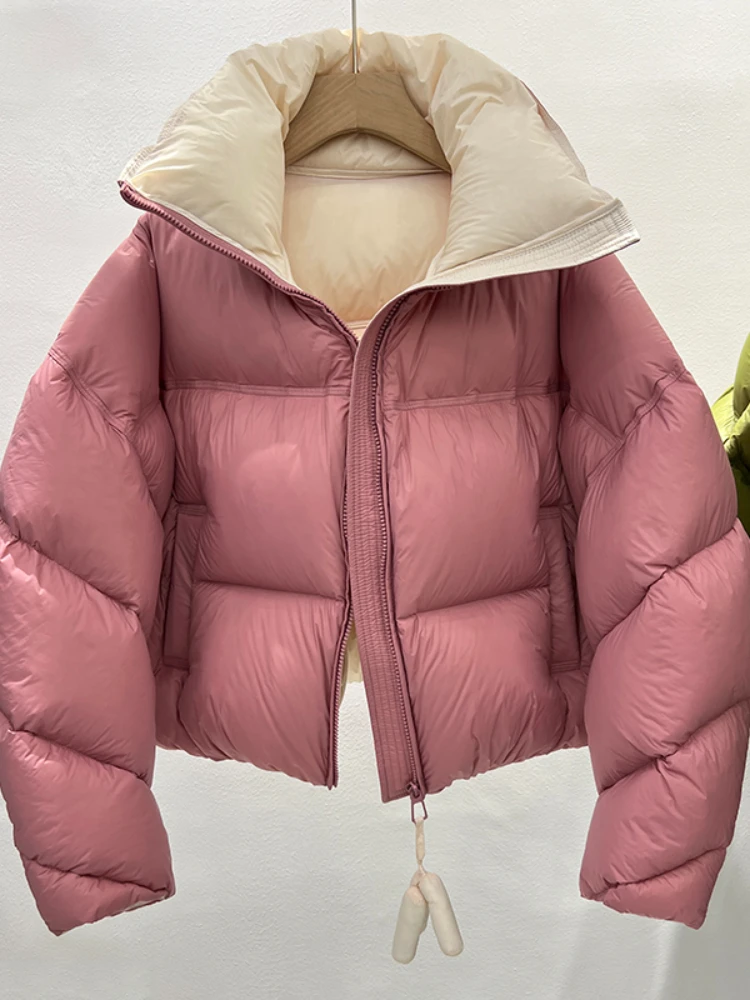 Autumn Winter Puffer Jacket Women Stand Collar Warm Thickening Cotton Padded Jacket Female Streetwear Short Parkas Mujer