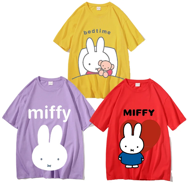 Футболка-miffy-с-милым-мультяшным-принтом-летние-футболки-с-короткими-рукавами-для-взрослых-женская-и-мужская-повседневная-одежда-модные-хлопковые-топы-ярких-цветов-подарок