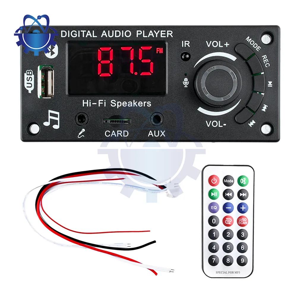 DC5V-25V MP3 Decoder Board Audio Amplifier Board 2x50W Bluetooth Car Audio Motherboard FM Radio Music Player