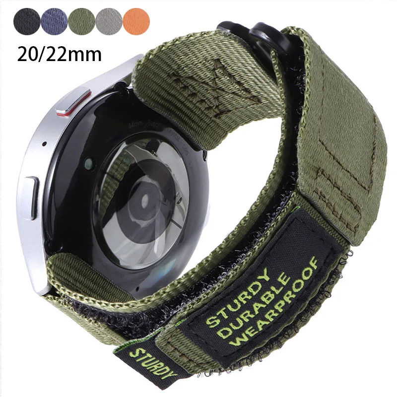 20mm 22mm Nylonband Canvas Uhrenarmband Outdoor Sport Wasserdichtes Armband Weiches, bequemes Ersatzarmband für Männer Frau