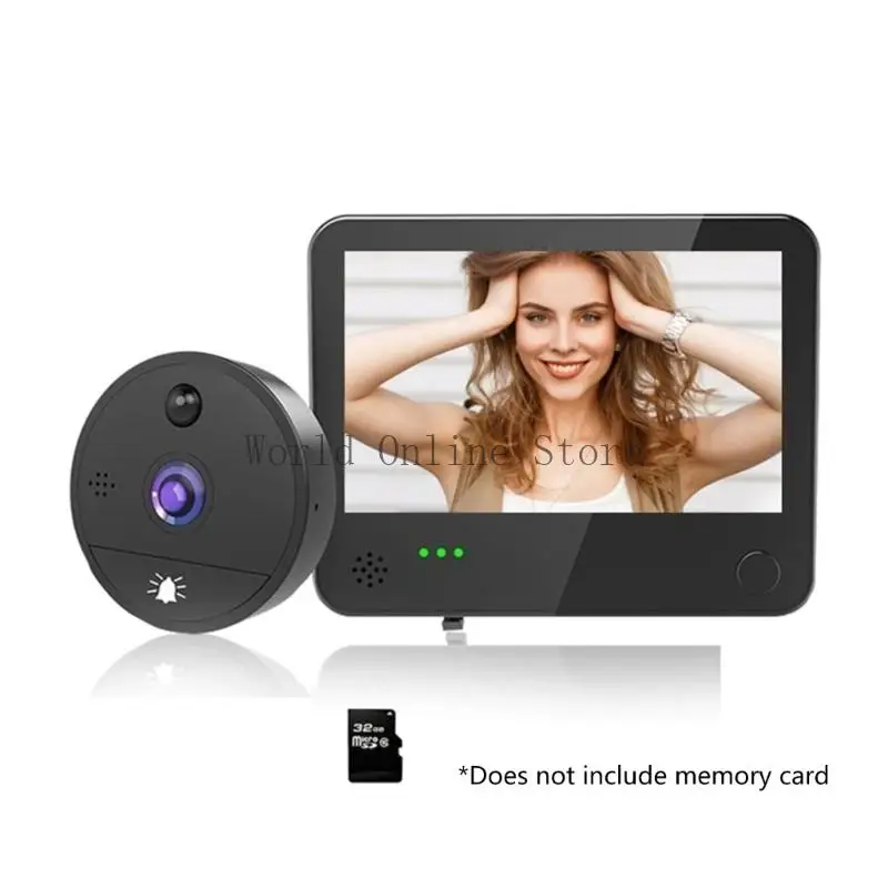 Intelligent Wireless Doorbell 200MP 4,3 Inch Layar 1080p IR Two Way Talk Radio 87HC