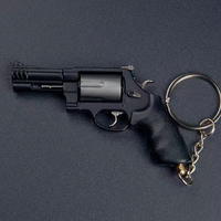 Alloy 1: 3 M500 Revolver Gun Models Mini Metal Keychain Toys Detachable Toy Gun Ornament Pendant Fake Gun for Adult Gift