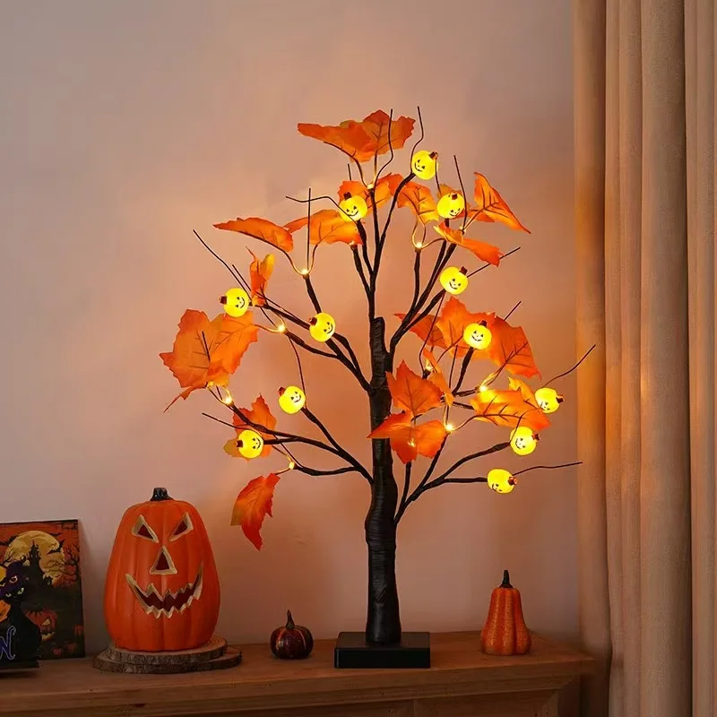 LED Artificial Black Birch Tree Light Table Lamp Tree Light DIY Black Branches Lights for Home Patry Halloween Decor