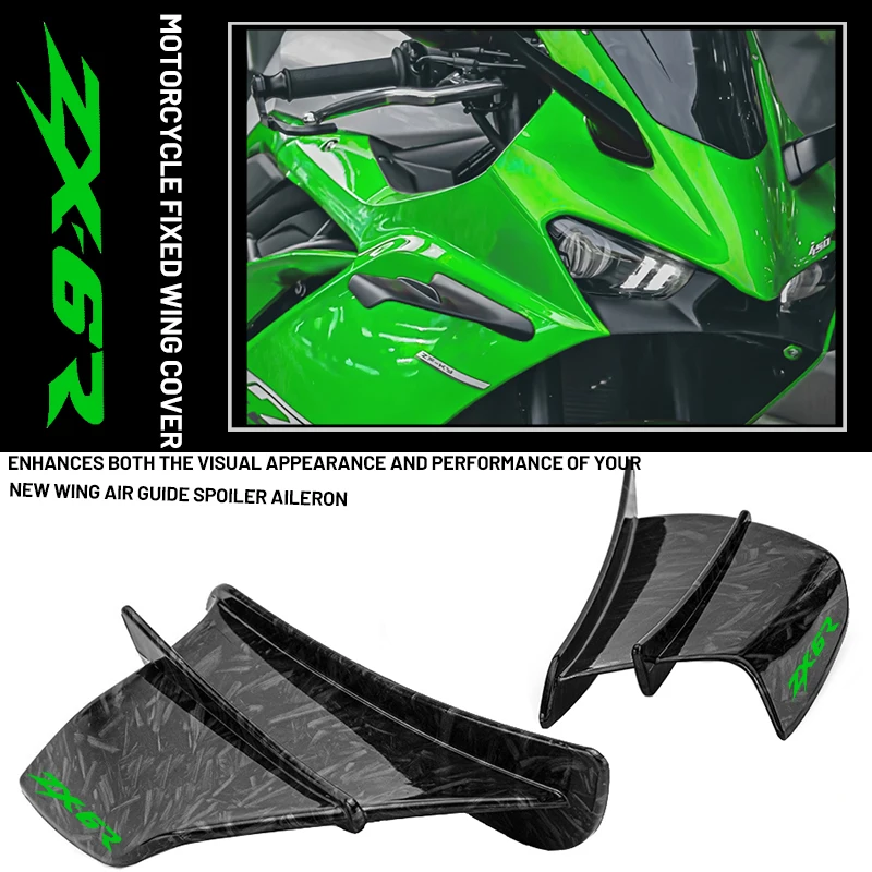 

Мотоциклетное крылышко с фиксированным ветровым крылом для Kawasaki ZX-6R ZX-636 ZX6R ZX 6R 2024, аэродинамический обтекатель крыльев
