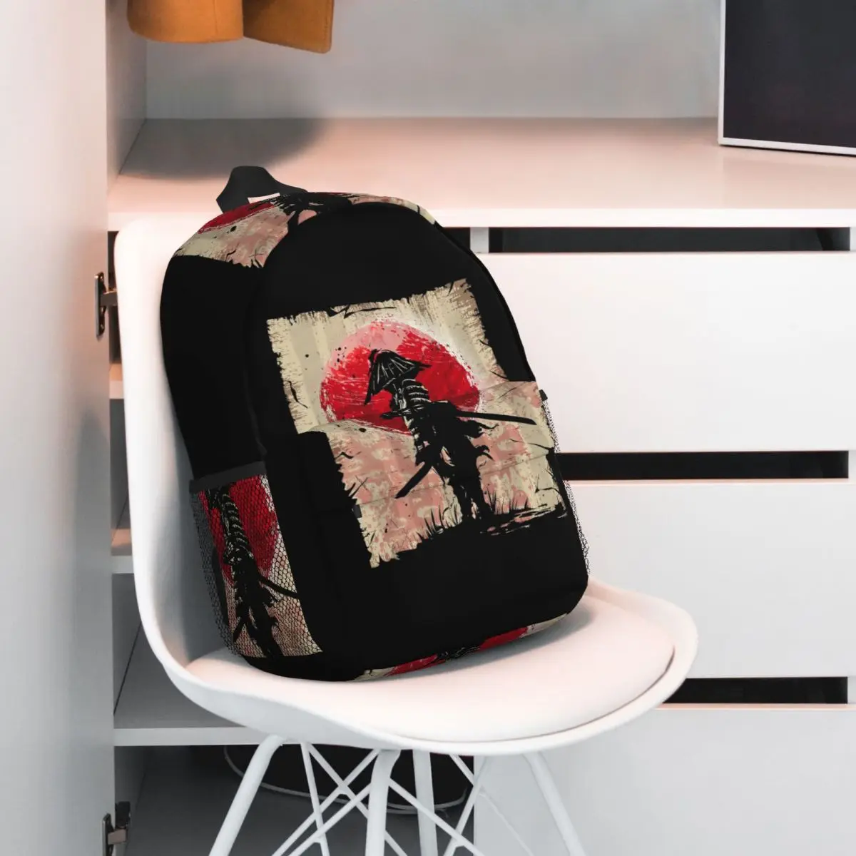 Japanese Art Samurai Fighter Bushido Backpack Hot Sale Daypack Large Capacity BookBag Shoulder Bags for Men Women School Bag