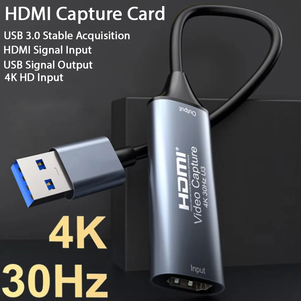 USB 3.0 Video Capture Card 4K HDMI-compatible to USB 2.0 Type-C Game Grabber Record For Switch Xbox DVD PS5/4 Live Broadcast image 2