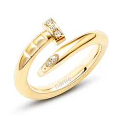 Fashion Classic Temperament Luxury High Quality Stainless Steel Screw Zircon Ring Gift Banquet Women Jewelry Ring Party