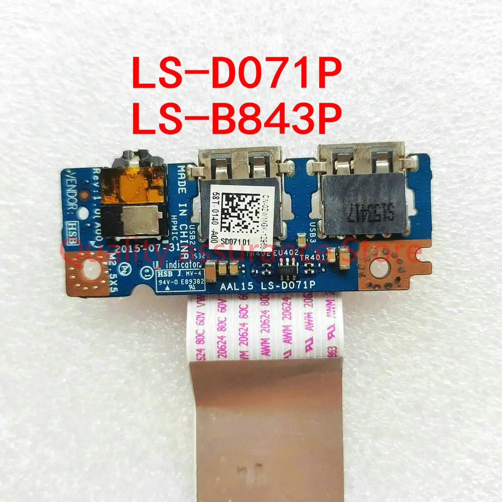 LS-D071P LS-B843P USB Board and Audio Jack Board For DELL 15 5558 5555 5559 5551 P51F AAL15 LS-D071P CN-010R81