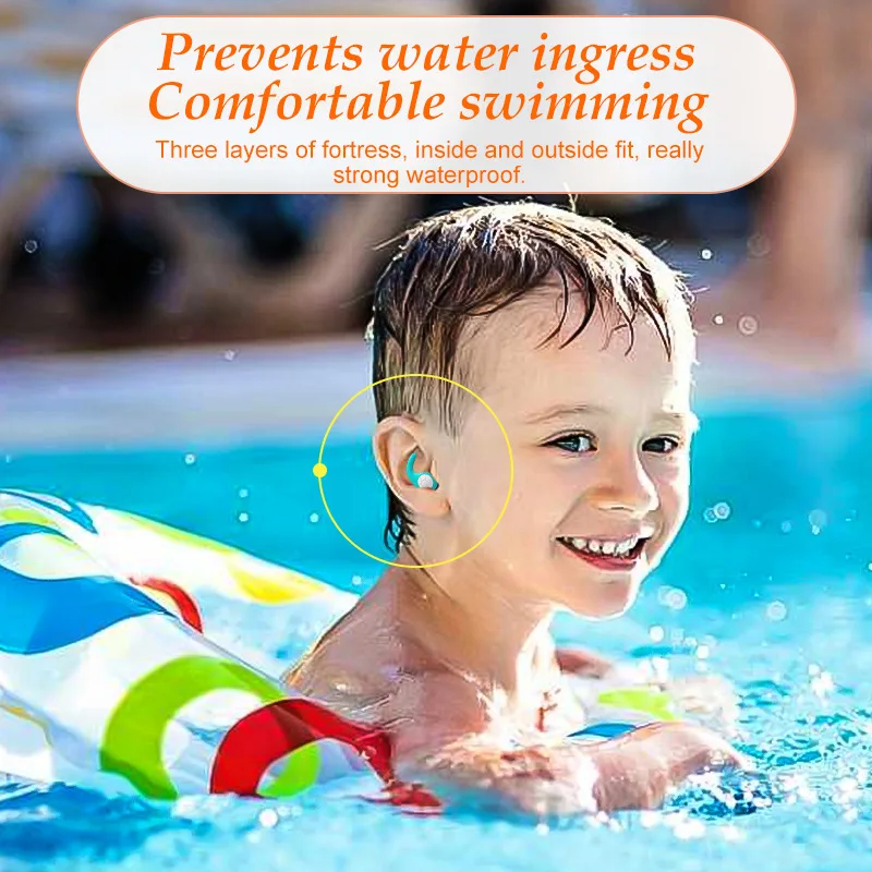 

2 pairs of Swimming earplugs for children children's swimming learning noise reduction silent earplugs