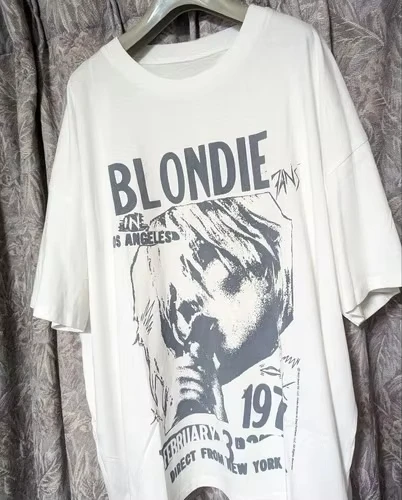 بلوندي قميص شقراء سوداء قصيرة الأكمام القطن تي شيرت المرأة الصيف القطن تي شيرت زوجين نفس الشارع الشهير #1