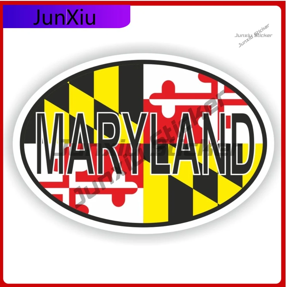 

Maryland Usa City Oval Flag Sticker Scratch Cover Vinyl Decals Graphics Waterproof Decals Camping Car Accessories Motorcycle Suv
