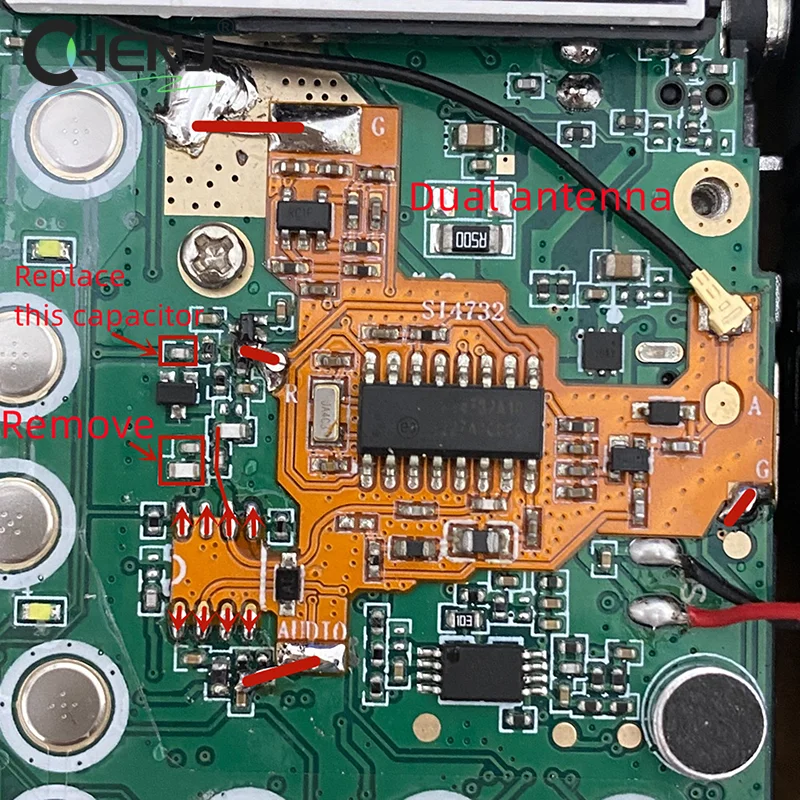 Nowość w wersji Uvk5/k6 PLUS FPC SI4732 Chip i moduł modyfikacji komponentów oscylatora kryształowego dla Quansheng UV-K5 Accessorie