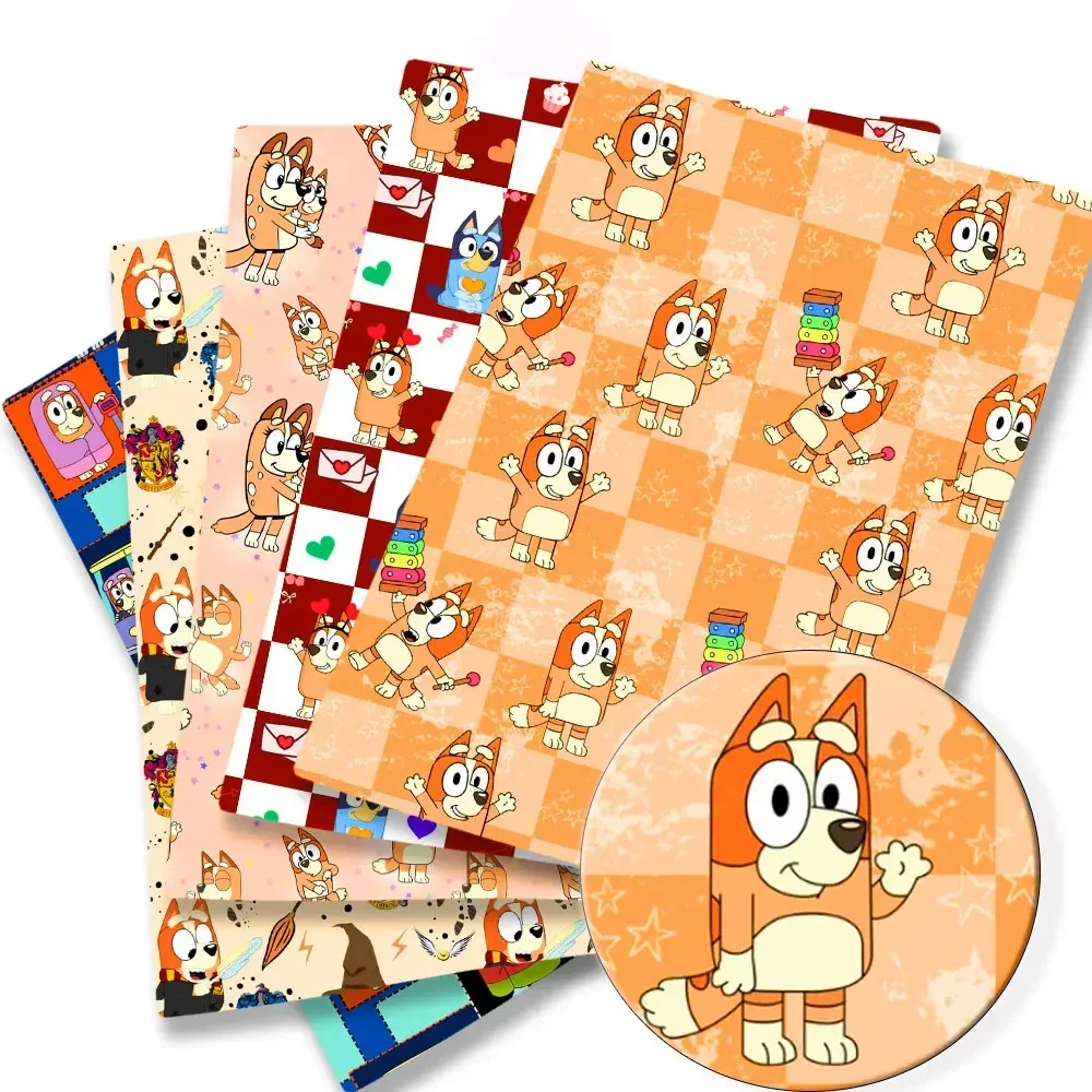 

140x50CM Bluey Cartoon printed fabric DIY Cartoon Polyester/100Cotton/satin Fabric Patchwork Tissue Kid Sewing Doll Curtain83821