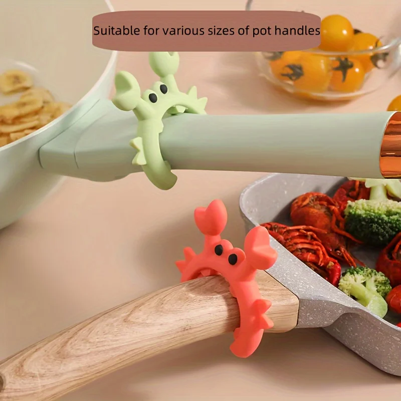 Crab-Shaped Silicone Spatula Holder - Heat-Resistant Kitchen Utensil Rest,Essential Cooking Accessory for Safe and Easy Storage
