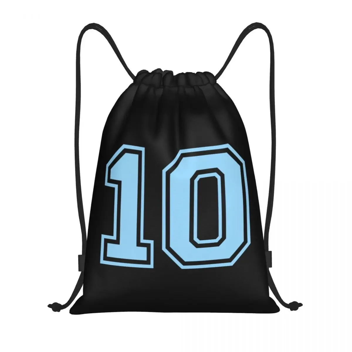 Custom  10 Ten Drawstring Backpack Women Men Gym Sport Sackpack Foldable Maradonas Training Bag Sack