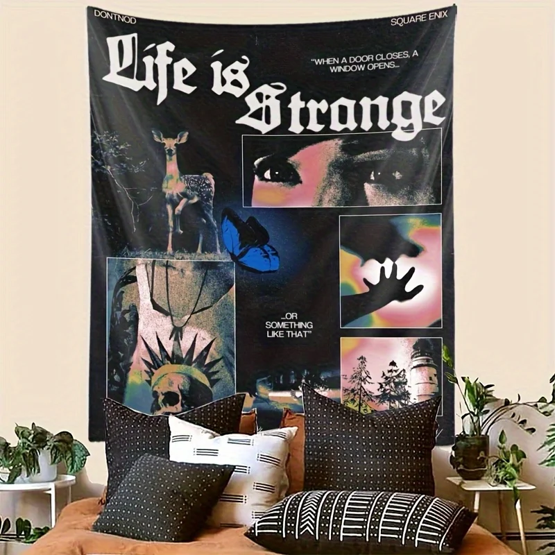 Retro Psychedelic Tarot Flag – Peach Beige 100% Polyester Wall Decor for Living Room Bedroom Dorm Party