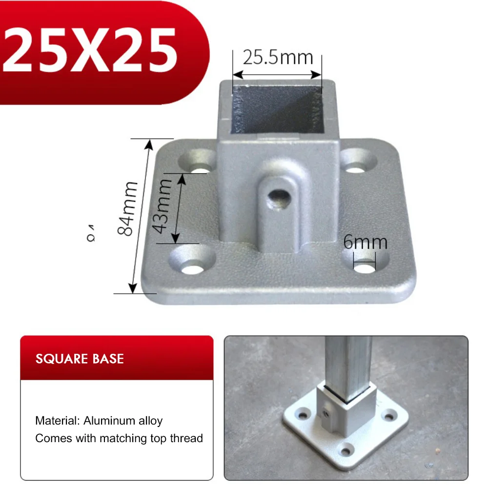 New Aluminum Alloy Square Tube Fixed Pipe Clamp Connector Accessories Aluminum Alloy Elbow Storage Rack
