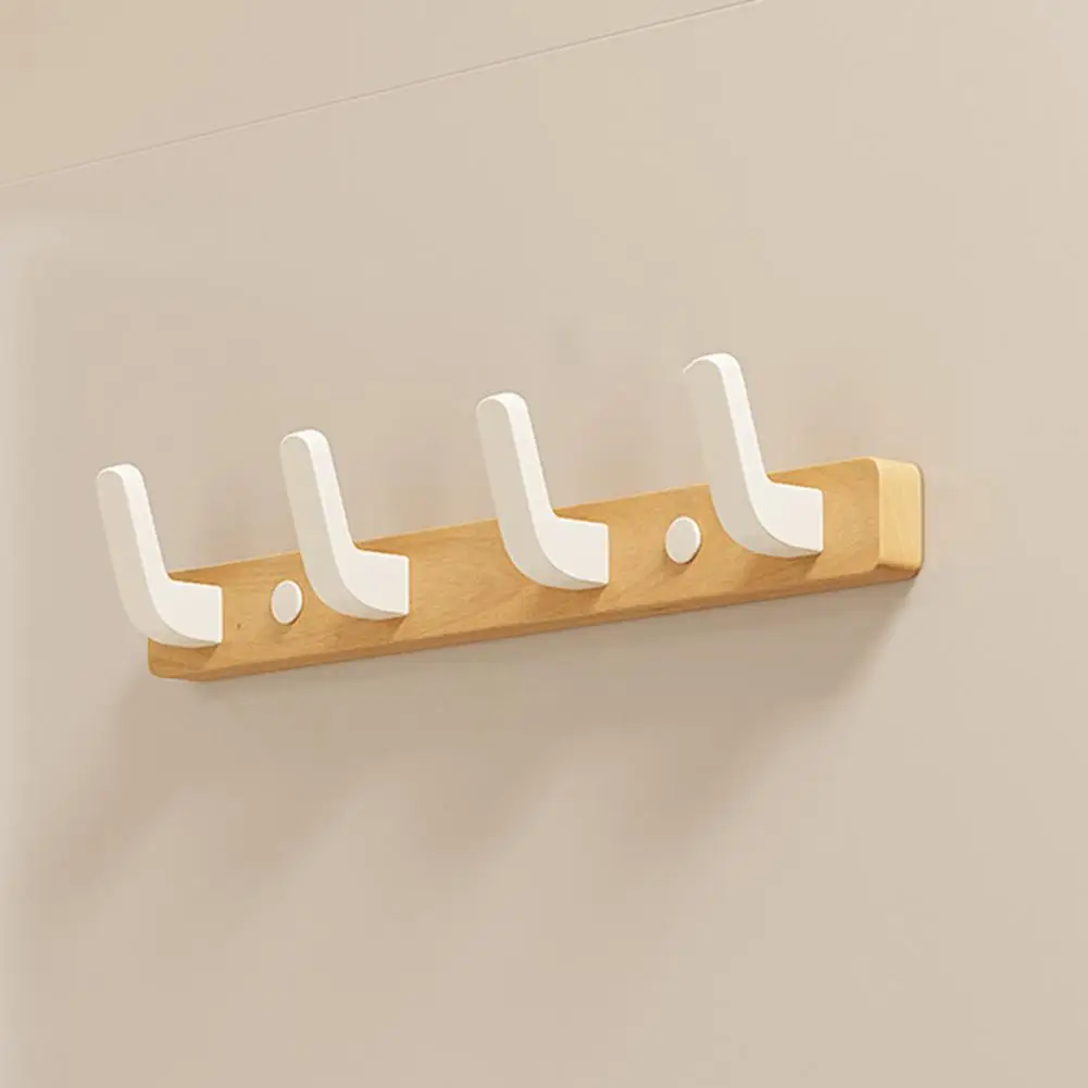 Long-lasting Coat Rack Sturdy Walnut Wood Coat Rack with 5 Hooks Heavy Duty Wall Mount Jacket Hanger Easy Installation for Home image 3
