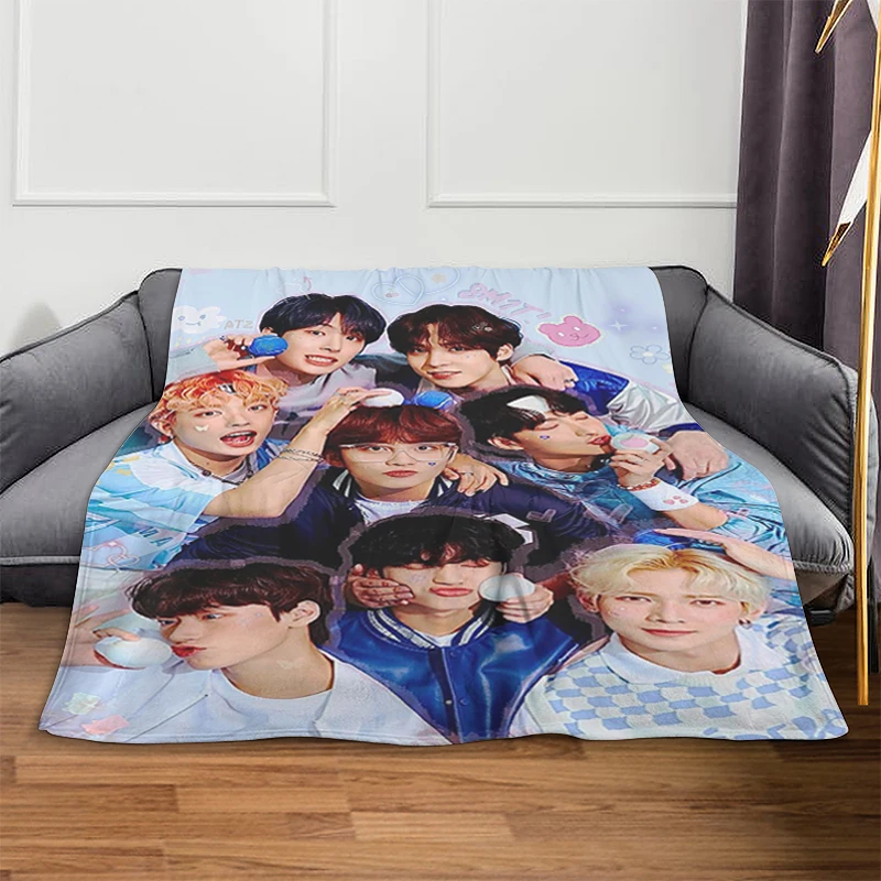 

Custom Blanket A-Ateezs Sofa King Size Blanket Warm Winter Blankets Microfiber Bedding Fluffy Soft Blankets Knee Bed Fleece Nap