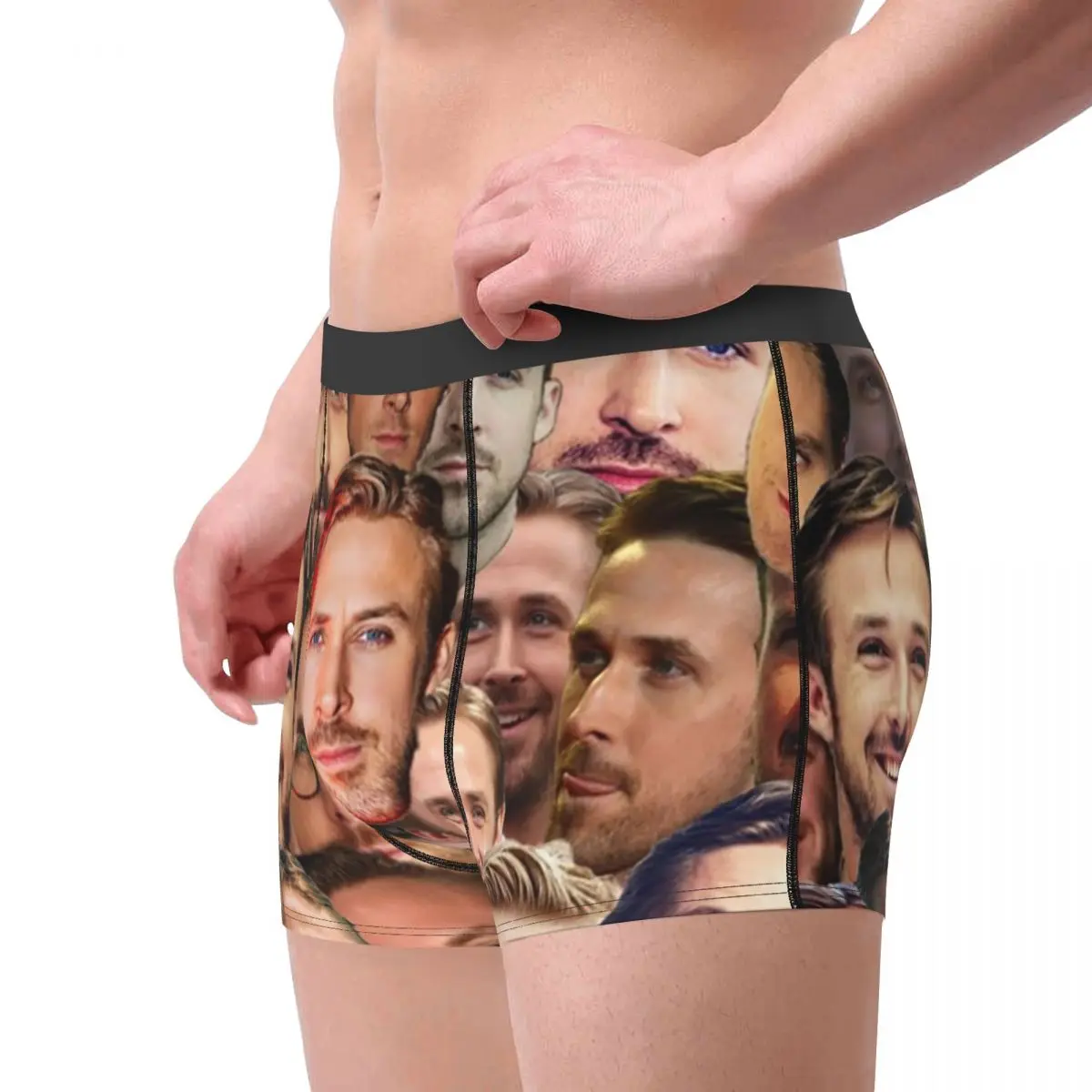 Custom Ryan Gosling Face Boxers Shorts Men Briefs Underwear Sexy Underpants