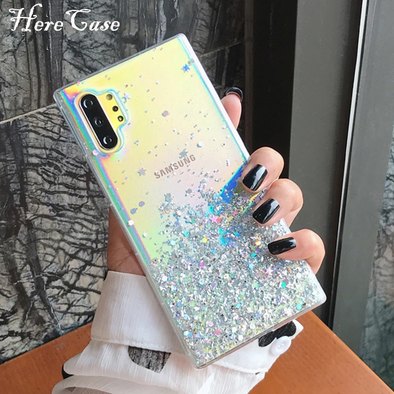 Glitter Bling Sequins Phone Case For Samsung S20FE S20 S10 S9 S8 Note 20 Ultra 8 9 10 Plus Lite A50 A70 A51 A71 Soft Clear Cover