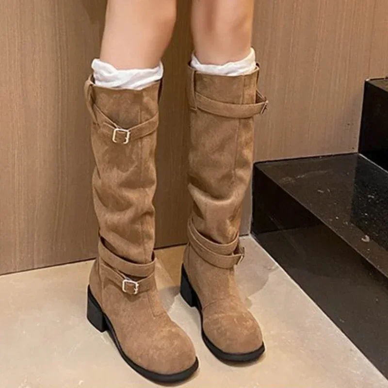 2024 New Year Women High Quality Wasteland Style Vintage Detachable Boot Barrel Western Boots for Women Boot Shoes 35-42