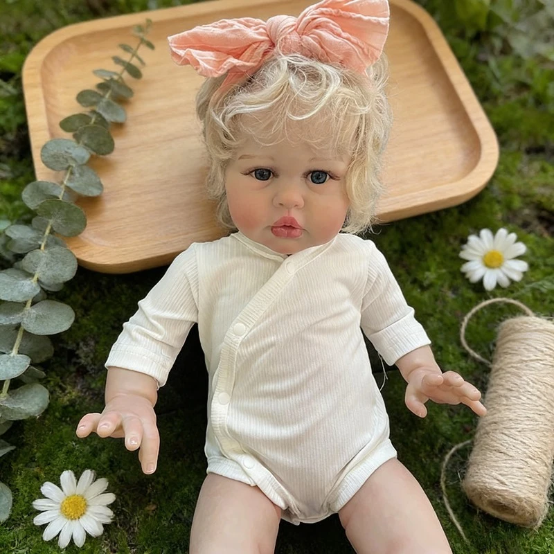 تولد من جديد طفل رضيع مستقيم الساق فتاة دمية 55 سنتيمتر القطن الناعم الجسم دمية عالية الجودة الهدايا