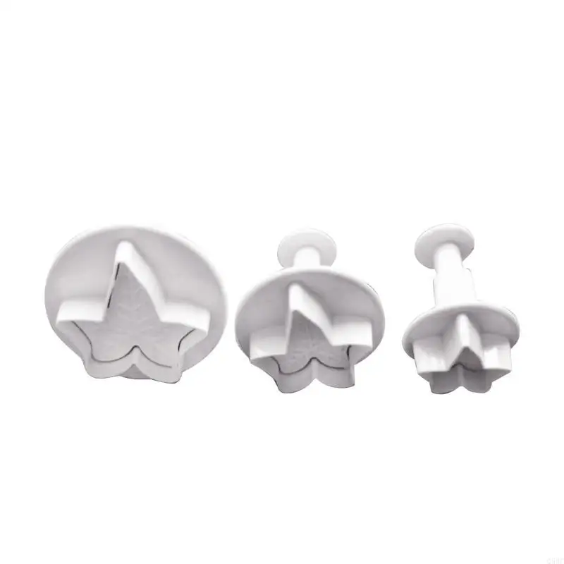 3 Pack Plastic Fondant Cutters Multi-Shape Fondant Stamps Cookie Molds DIY Fondant Embossing Baking Supplies for Fondant Q5WC