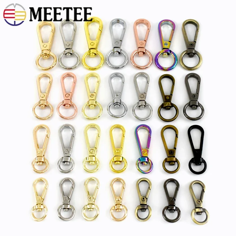 

10/20Pcs 8/10/13mm Metal Carabiner Dog Collar Lobster Clamp Buckle Bag Strap Swivel Trigger Clips Snap Hook Leather Accessories