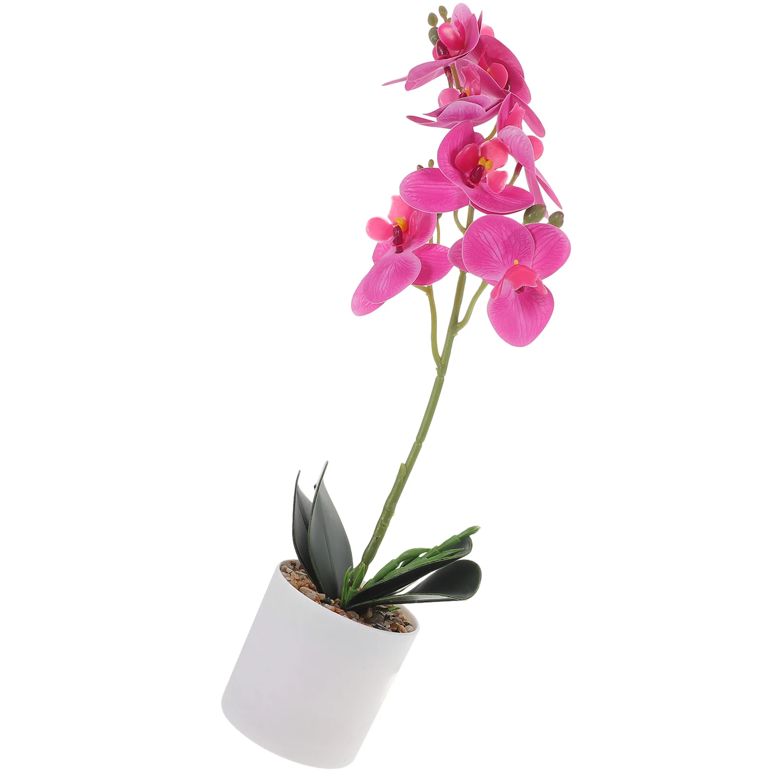 

Artificial Phalaenopsis Bonsai Potted Plant Vivid Lifelike Decorative Office Bedroom Kitchen Desktop Decoration