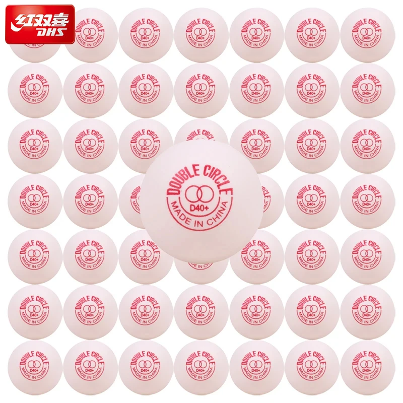 DHS Double Circle Table Tennis Balls with Seam ABS Material D40+ Ping Pong Training Bals White Yellow Table Tennis Balls 50PCS