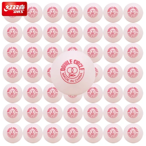Imagen 2 del producto Pelotas de tenis de mesa DHS de doble círculo con costura Material ABS D40 + pelotas de entrenamiento de Ping Pong pelotas de tenis de mesa blancas y amarillas 50 Uds