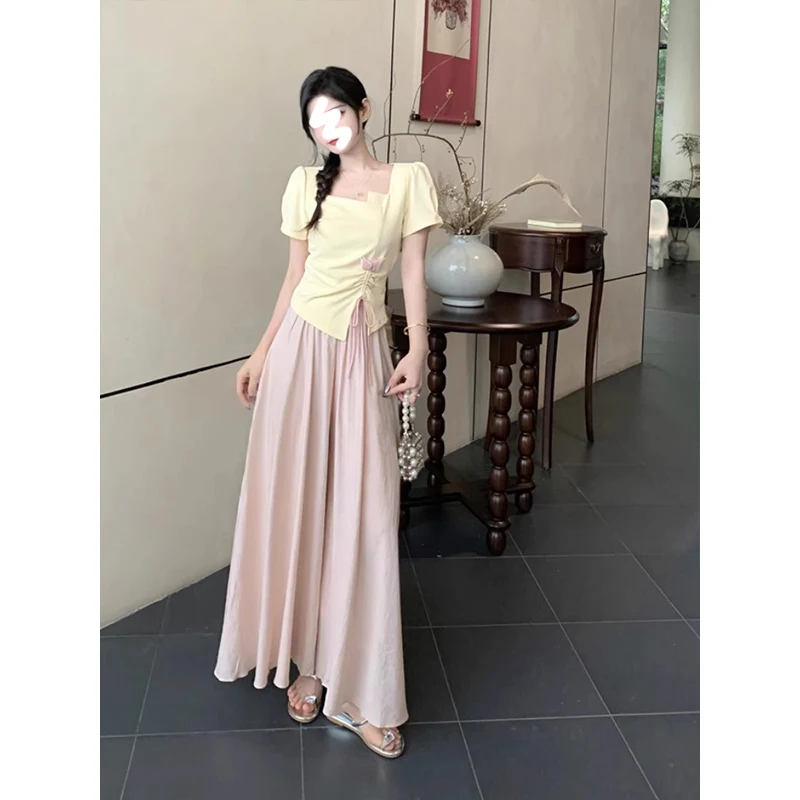 도프네 여름 의상 세트 여성용 오르트 스웨트 티셔츠와 테르 네 스커트 투피스 세트 에이지 디파이닝 패셔너블