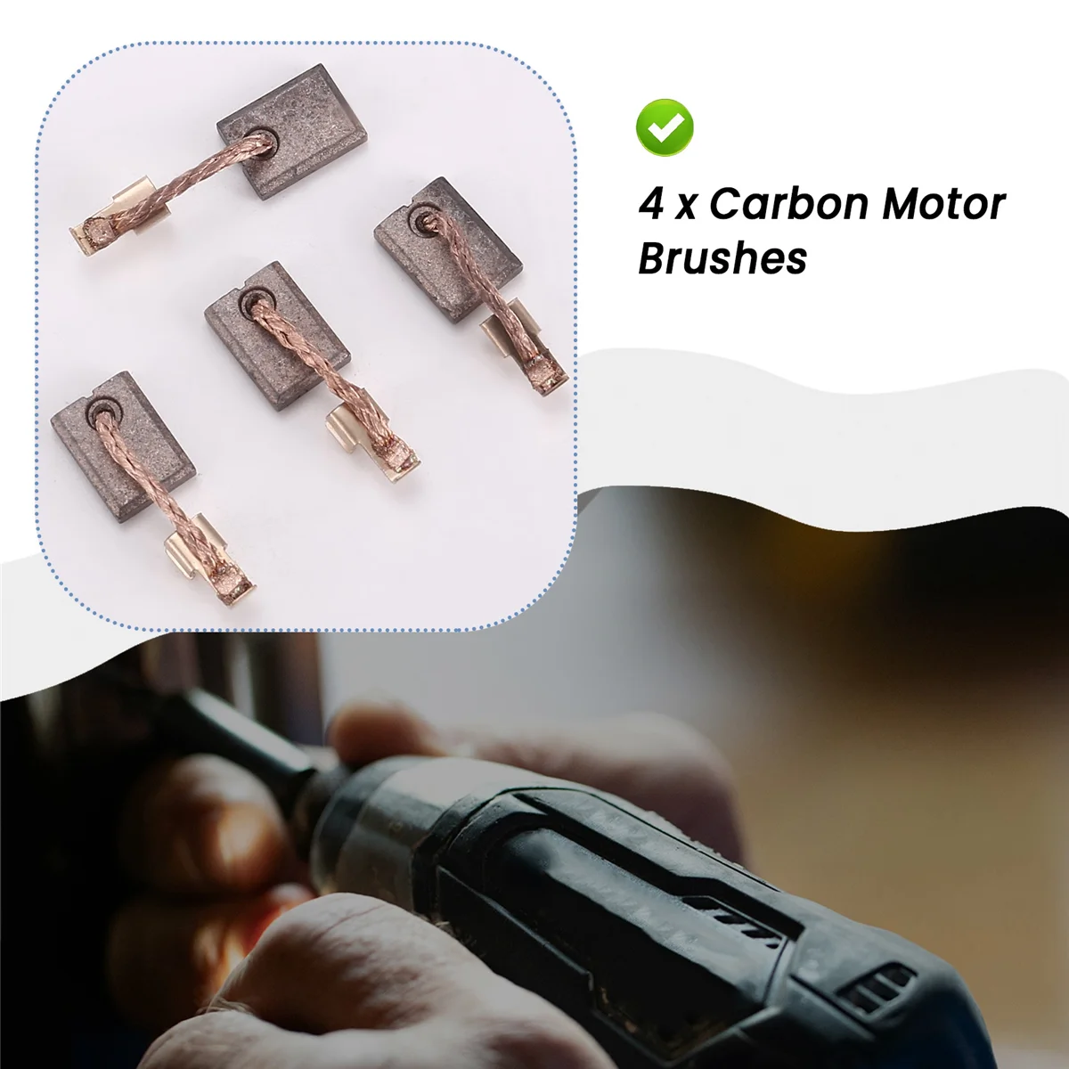 4Pcs Carbon Brushes for DTD146 DHP456 DHP458 BHP456 BDF446 BHP454 CB440 Cordless Electric Hammer Drilling Machine