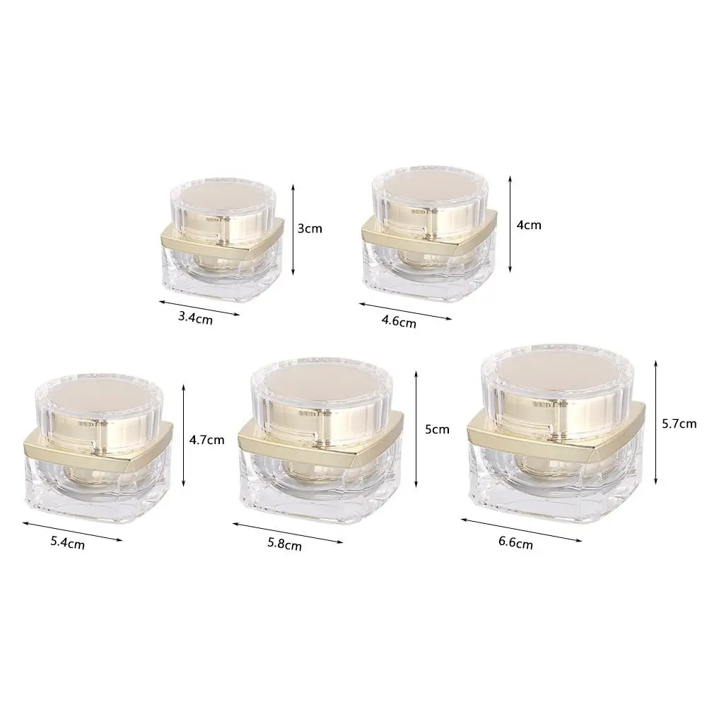 Pot de maquillage vide Transparent épais, carré, Portable, bouteille de crème pour le visage, rechargeable, pot d'emballage pour crème pour les yeux, 5g 10g 20g 30g 50g