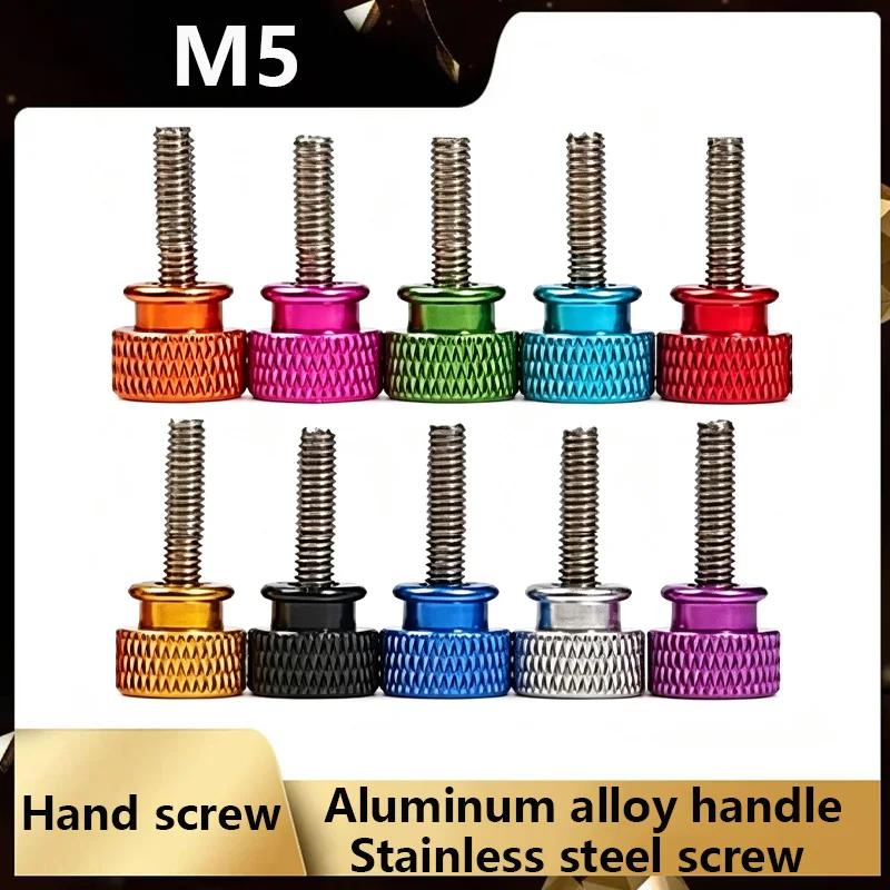 Aluminum Thumb Screw M5 Step Bolts 5~100mm Aluminum Alloy Handle Stainless Steel Screw